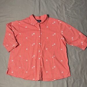 Denim&Co Red‎ Plaid Shirt